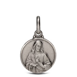 Serce Jezusa Dwustronny Medalik srebrny, 14mm, 2,1