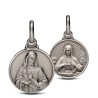Serce Jezusa i Serce Maryi. Dwustronny Medalik srebrny, 14mm, 2,1