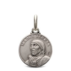 Matka Teresa z Kalkuty. Dwustronny Medalik Srebrny, 14mm, 2,2g