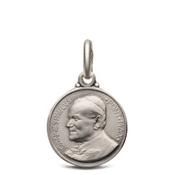 Święty Jan Paweł II Dwustronny Medalik Srebrny, 14mm, 2,2g