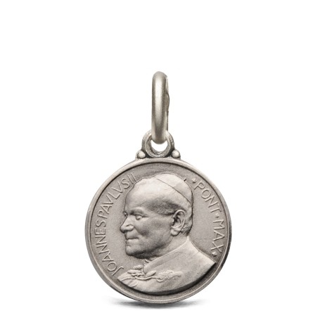 Święty Jan Paweł II Dwustronny Medalik Srebrny, 14mm, 2,2g