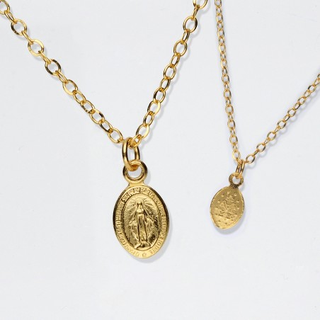 Mały Cudowny medalik z łańcuszkiem 585Au