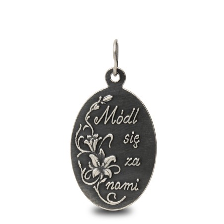 Św Szarbel- medalik dwustronny, módl się za nami, napis, 2,9g Gold Urbanowicz