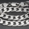 Srebrny łańcuch rodowany - pancerka, 60cm, 63g.
