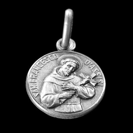 Święty Franciszek z Asyżu. 1,4 g 12mm, Medalik srebrny oksydowany. Gold Urbanowicz