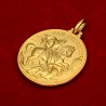 Złoty medalik-  Święty Jerzy.  28 mm, 12,3 g