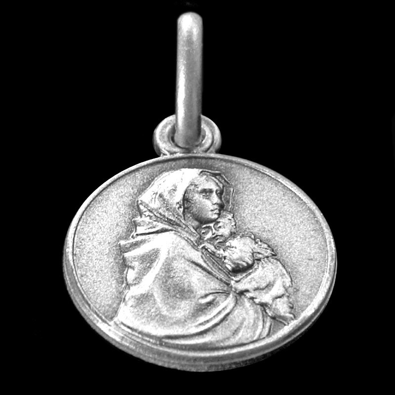 Matka Boska z Dzieciątkiem / Matka Boska Cygańska.  Medalik srebrny.  1.3 g, 12 mm, Gold Urbanowicz 