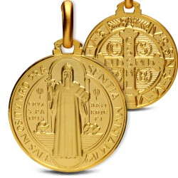 Gold Urbanowicz -Święty Benedykt. Złoty medalik 21 mm