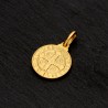Święty Benedykt.  Złoty medalik 14 mm 2,8 g