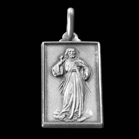 Miłosierdzie Boże.   Medalik srebrny oksydowany. Medalik Miłosierdzia Bożego. 3.4 g  Gold Urbanowicz