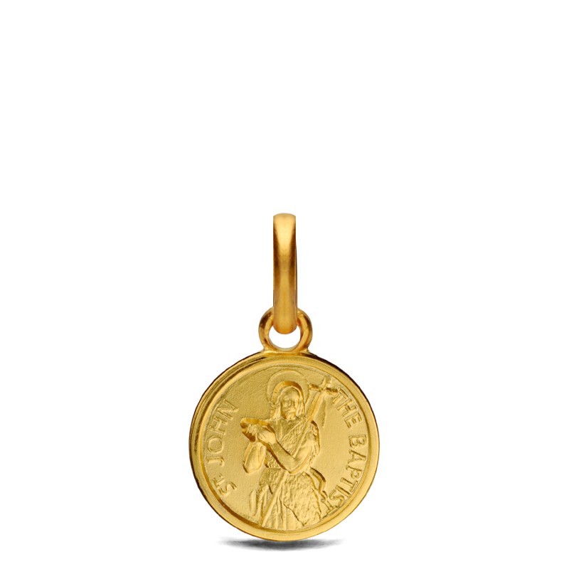 Jan Chrzciciel malutki  Złoty medalik  10 mm,  Medalik Jana Chrzciciela. Gold Urbanowicz