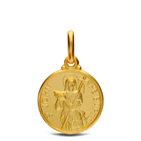 Jan Chrzciciel.  Złoty medalik  14 mm,  Medalik Jana Chrzciciela. Gold Urbanowicz