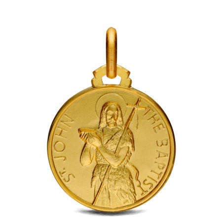 Jan Chrzciciel.  Złoty medalik  18mm,  Medalik Jana Chrzciciela. Gold Urbanowicz