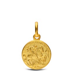 Święty Jerzy - Złoty medalik. średnica 12 mm  Gold Urbanowicz