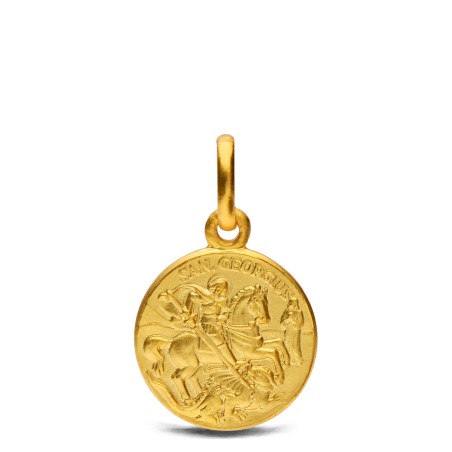 Święty Jerzy - Złoty medalik. średnica 12 mm  Gold Urbanowicz
