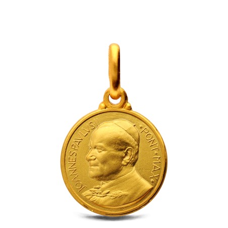 Złoty medalik  Św  Jan Paweł II. 14 mm Gold Urbanowicz