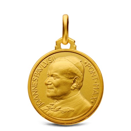 Złoty medalik - Św Jana Pawła II. 18 mm Gold Urbanowicz - Kielce