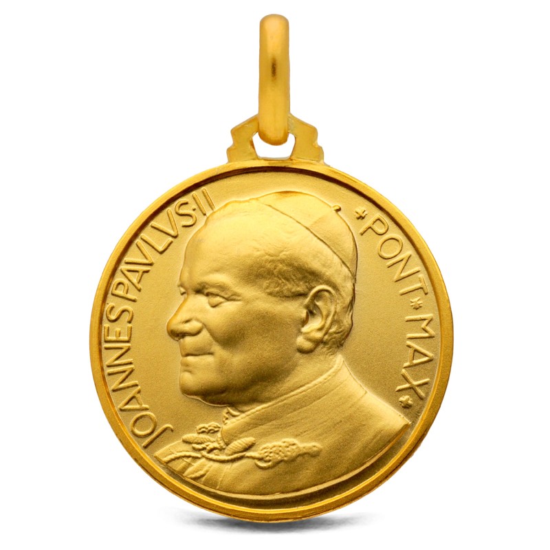 Święty Jan Paweł II. Patron Rodzin. Złoty duży medalion-  21 mm