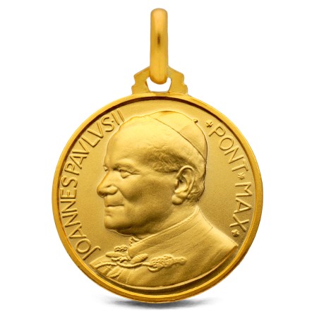Święty Jan Paweł II. Patron Rodzin. Złoty duży medalion-  21 mm