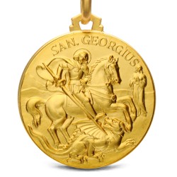Święty Jerzy. Patron artystów, żołnierzy, wędrowców. Złoty medalik. średnica 25 mm   8.7g Gold Urbanowicz