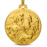 Święty Jerzy. Patron artystów, żołnierzy, wędrowców. Złoty medalik. średnica 25 mm   8.7g Gold Urbanowicz