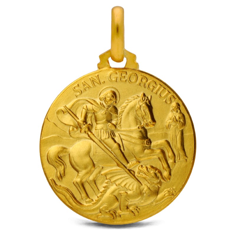 Święty Jerzy. Złoty medalik. średnica 21 mm  Gold Urbanowicz