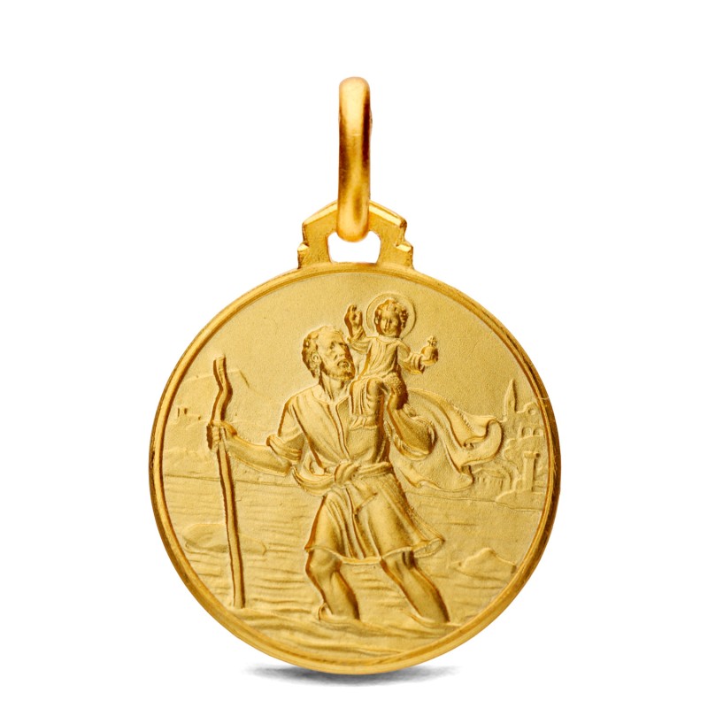 Św Krzysztof - Złoty medalik Gold Urbanowicz złotnik Warszawa