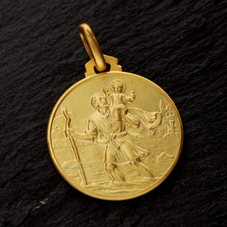 Święty Krzysztof -18mm,   Złoty medalik Gold Urbanowicz