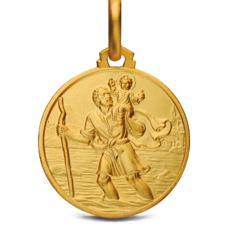 Święty Krzysztof - medalik ze złota 585. Sklep Gold Urbanowicz - prezent na chrzest.