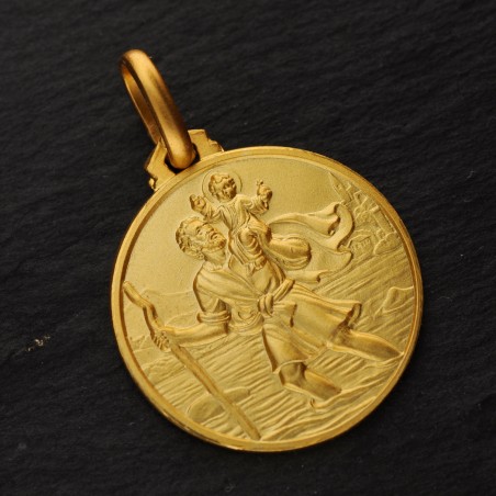 Medalik św Krzysztof - złoto 585, 21mm. sklep Gold Urbanowicz