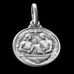 Srebrny medalik na Chrzest Święty.  2,0 g Medalik ze srebra oksydowanego, próba 925. Gold Urbanowicz
