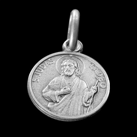 Święty Tadeusz Juda. 12mm,  Medalik ze srebra oksydowanego. Medalik Judy Tadeusza. Gold Urbanowicz