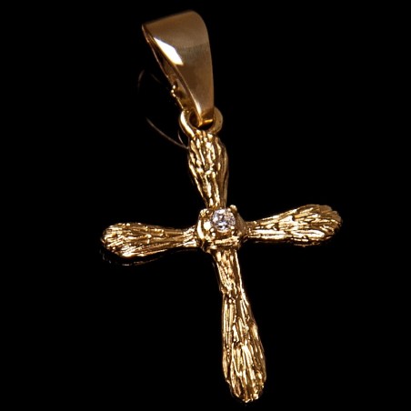 Złoty krzyżyk z  piękną cyrkonią. Gold Urbanowicz 0,8 g