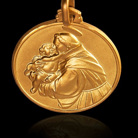 Święty Antoni. Złoty medalik. średnica 25 mm. 8,8 g  Gold Urbanowicz 