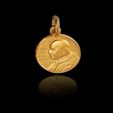 Medalik złoty.  wizerunek  święty Jan XXIII. Gold Urbanowicz Poznań