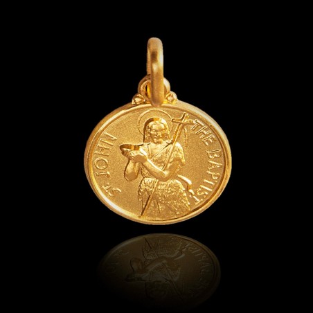  Jan Chrzciciel.  Złoty medalik  18mm,  Medalik Jana Chrzciciela. Gold Urbanowicz 