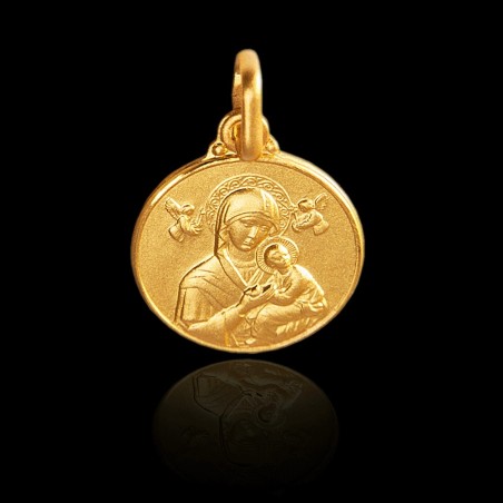Matka Boża Nieustającej Pomocy -Złoty medalik na Chrzest św. Gold Urbanowicz  jubiler online Szczecin