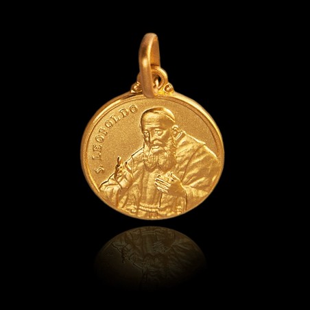 Święty Leopold Mandić Spowiednik.  Złoty medalik. średnica 14 mm. 2,4 g   Gold Urbanowicz