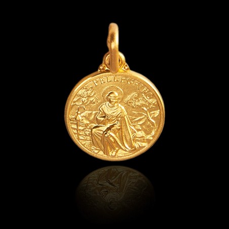 Święty Peregryn. Złoty medalik  2,4 g. Medalik św Peregryna. Gold Urbanowicz Kielce