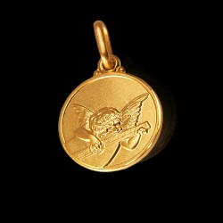 Medalik ze złota z Aniołkiem  Muzykalnym. Gold Urbanowicz - Zamość