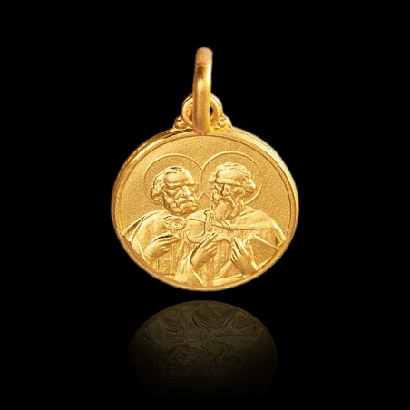 Święty Piotr i Paweł 2,2 g , 14mm,   Złoty medalik Gold Urbanowicz 