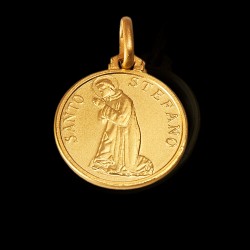 Medalik złoty św Stefana - Święty Stefan.   16 mm. 2,8 g Gold Urbanowicz jubiler online Kraków