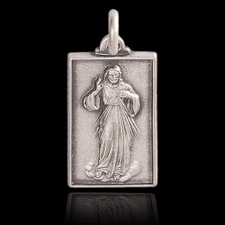 Miłosierdzie Boże.   Medalik srebrny oksydowany. Medalik Miłosierdzia Bożego. 3.4 g  Gold Urbanowicz