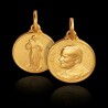 Święty Jan Paweł II, Jezus Miłosierny,  złoty  medalik szkaplerz 14 mm,  3,1 g Gold Urbanowicz