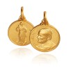 Święty Jan Paweł II, Jezus Miłosierny,  złoty  medalik szkaplerz 14 mm,  3,1 g Gold Urbanowicz