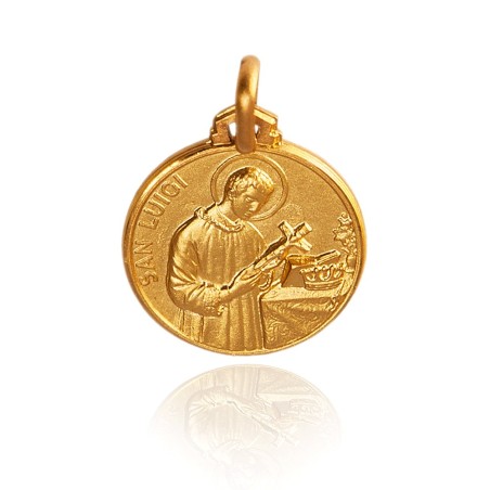 Święty Ludwik.  Złoty medalik.  16 mm,   2,95 g  Gold Urbanowicz