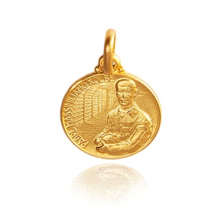 Medalik ze złota ze św Maksymilianem Kolbe -Święty Maksymilian Kolbe. 2,2 g  Złoty Medalik. Gold Urbanowicz Warszawa