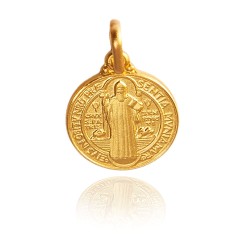 Święty Benedykt. Złoty medalik na chrzest. Gold Urbanowicz jubiler online Warszawa