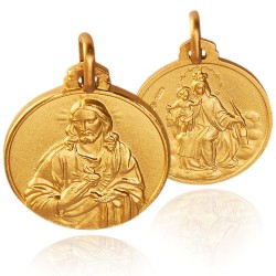 Gold Urbanowicz - Wrocław Szkaplerz Karmelitański. Matka Boska Szkaplerzna, medalik złoty 18 mm. 4,75 g