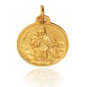 Medalik złoty jak płsakorzeźba - Szkaplerz Karmelitański. Matka Boska Szkaplerzna, medalik złoty 18 mm. 4,75 g  Gold Urbanowicz